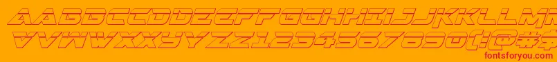 フォントGemina23Dlaserital – オレンジの背景に赤い文字
