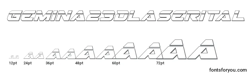 Gemina23Dlaserital Font Sizes
