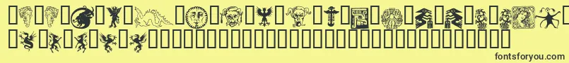 DevilsAndDragons Font – Black Fonts on Yellow Background