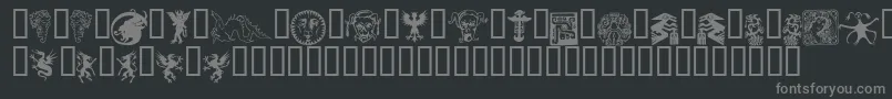 フォントDevilsAndDragons – 黒い背景に灰色の文字