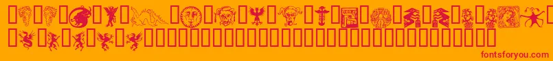 Шрифт DevilsAndDragons – красные шрифты на оранжевом фоне