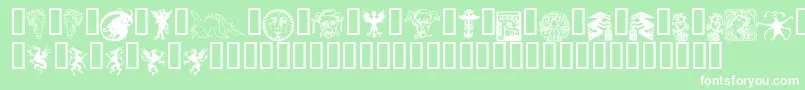 フォントDevilsAndDragons – 緑の背景に白い文字