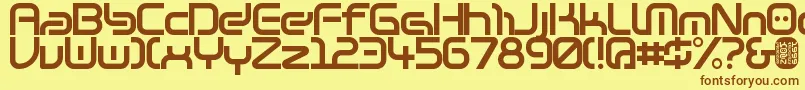 Warzone97-fontti – ruskeat fontit keltaisella taustalla