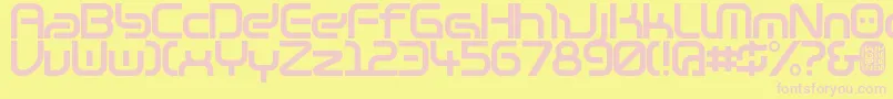 Warzone97 Font – Pink Fonts on Yellow Background