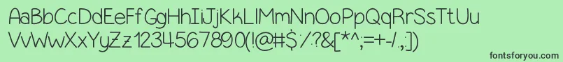 フォントSimpleKindOfGirl – 緑の背景に黒い文字