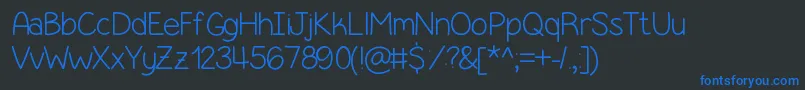 Шрифт SimpleKindOfGirl – синие шрифты на чёрном фоне