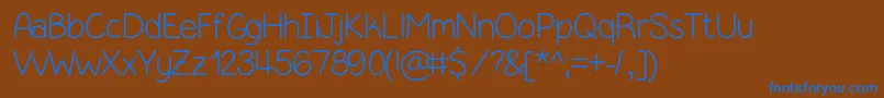 SimpleKindOfGirl Font – Blue Fonts on Brown Background