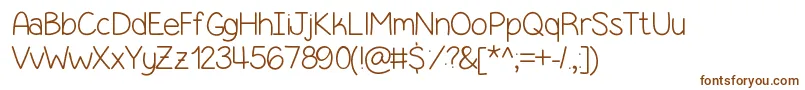 フォントSimpleKindOfGirl – 白い背景に茶色のフォント