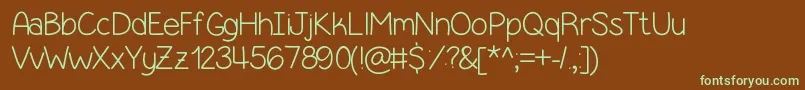 SimpleKindOfGirl Font – Green Fonts on Brown Background