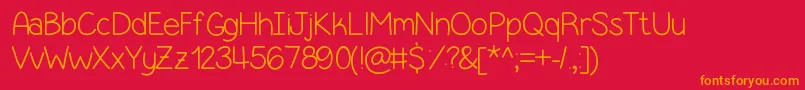フォントSimpleKindOfGirl – 赤い背景にオレンジの文字
