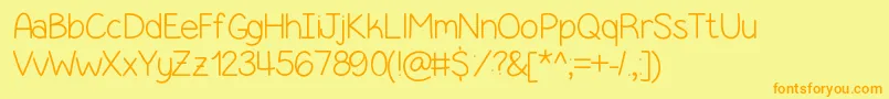 SimpleKindOfGirl Font – Orange Fonts on Yellow Background