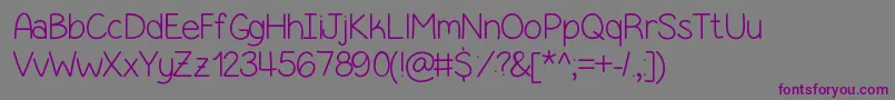 Шрифт SimpleKindOfGirl – фиолетовые шрифты на сером фоне