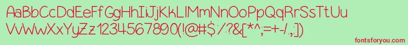 SimpleKindOfGirl Font – Red Fonts on Green Background