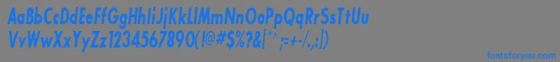 BouganBlackcondensedSsiBoldCondensedItalic-fontti – siniset fontit harmaalla taustalla