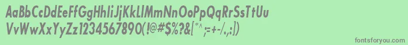 BouganBlackcondensedSsiBoldCondensedItalic Font – Gray Fonts on Green Background