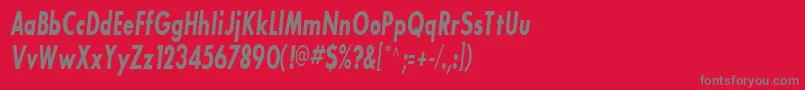Czcionka BouganBlackcondensedSsiBoldCondensedItalic – szare czcionki na czerwonym tle
