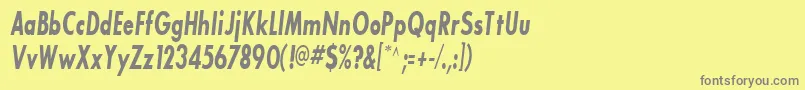BouganBlackcondensedSsiBoldCondensedItalic Font – Gray Fonts on Yellow Background