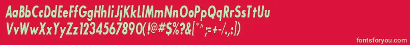 BouganBlackcondensedSsiBoldCondensedItalic Font – Green Fonts on Red Background