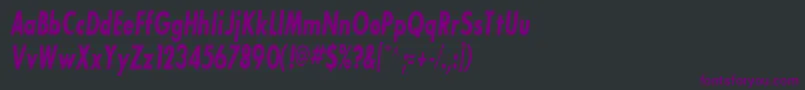 フォントBouganBlackcondensedSsiBoldCondensedItalic – 黒い背景に紫のフォント