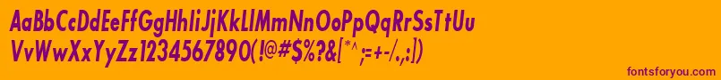 BouganBlackcondensedSsiBoldCondensedItalic Font – Purple Fonts on Orange Background