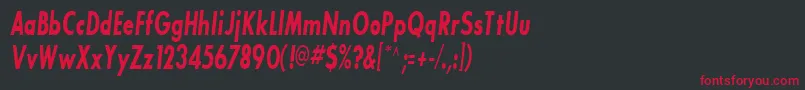 BouganBlackcondensedSsiBoldCondensedItalic Font – Red Fonts on Black Background