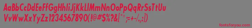 BouganBlackcondensedSsiBoldCondensedItalic Font – Red Fonts on Gray Background