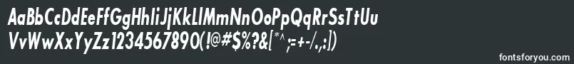 BouganBlackcondensedSsiBoldCondensedItalic-fontti – valkoiset fontit