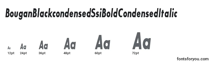 Размеры шрифта BouganBlackcondensedSsiBoldCondensedItalic
