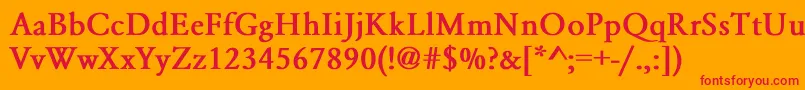 GaramondNormalBold Font – Red Fonts on Orange Background