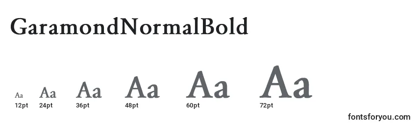 GaramondNormalBold Font Sizes