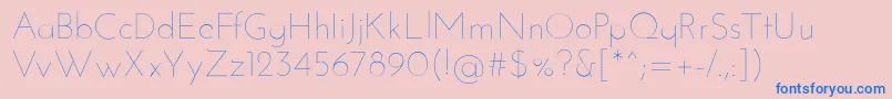 Police JosefinsansThin – polices bleues sur fond rose