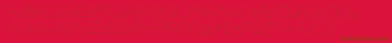 Fonte JosefinsansThin – fontes marrons em um fundo vermelho