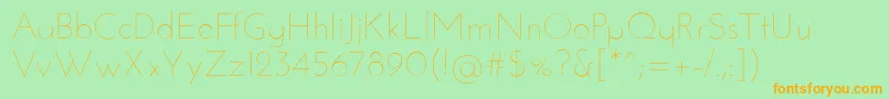 JosefinsansThin Font – Orange Fonts on Green Background