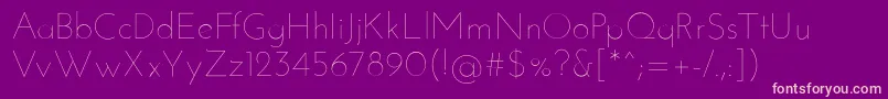 Czcionka JosefinsansThin – różowe czcionki na fioletowym tle