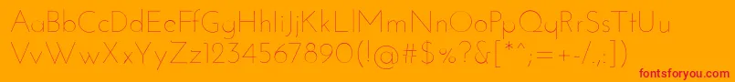 JosefinsansThin-fontti – punaiset fontit oranssilla taustalla