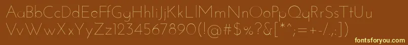JosefinsansThin Font – Yellow Fonts on Brown Background
