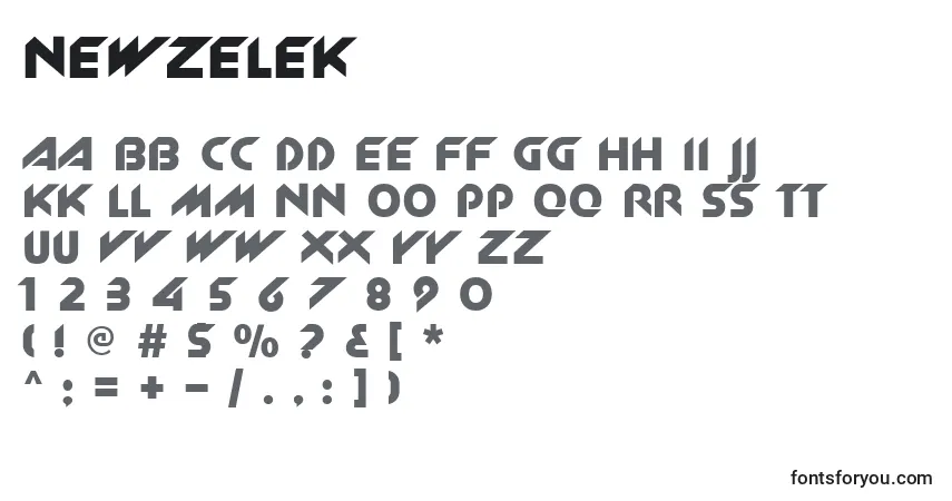 Fuente Newzelek - alfabeto, números, caracteres especiales