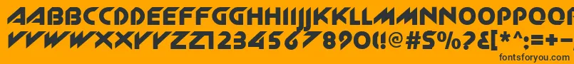 Newzelek Font – Black Fonts on Orange Background