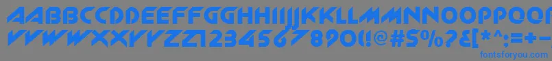 フォントNewzelek – 灰色の背景に青い文字