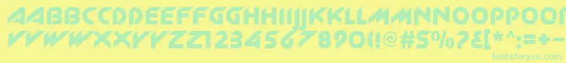 Newzelek Font – Green Fonts on Yellow Background