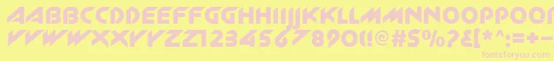 Newzelek Font – Pink Fonts on Yellow Background