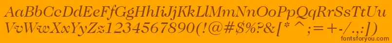 CaslonNo.224BookItalicBt Font – Brown Fonts on Orange Background