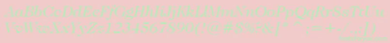 CaslonNo.224BookItalicBt Font – Green Fonts on Pink Background