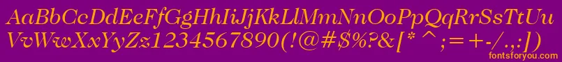 fuente CaslonNo.224BookItalicBt – Fuentes Naranjas Sobre Fondo Morado