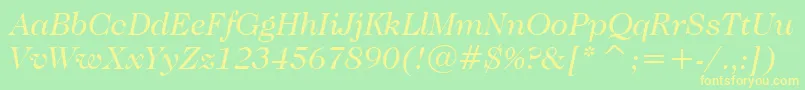 CaslonNo.224BookItalicBt Font – Yellow Fonts on Green Background