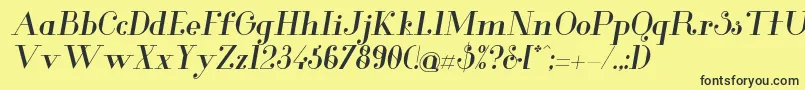 fuente GlamorMediumitalic – Fuentes Negras Sobre Fondo Amarillo