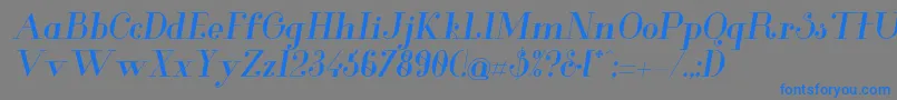 GlamorMediumitalic Font – Blue Fonts on Gray Background