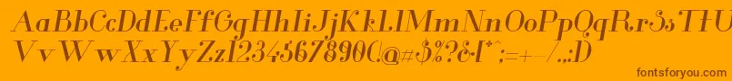 GlamorMediumitalic Font – Brown Fonts on Orange Background