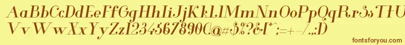 GlamorMediumitalic Font – Brown Fonts on Yellow Background