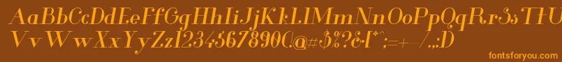 GlamorMediumitalic Font – Orange Fonts on Brown Background
